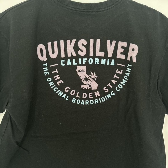 Quiksilver Shirt Mens Large Black California Golden State Skate Surf Tee - Picture 5 of 7